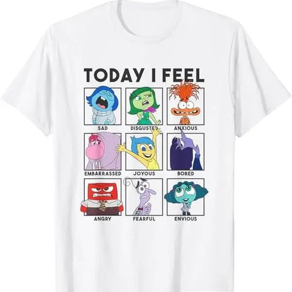 !nside Out 2 Today I Feel... Vintage Panels T-Shirt, Graphic tee, Fashion Cotton, Streetwear, For Men, For Women