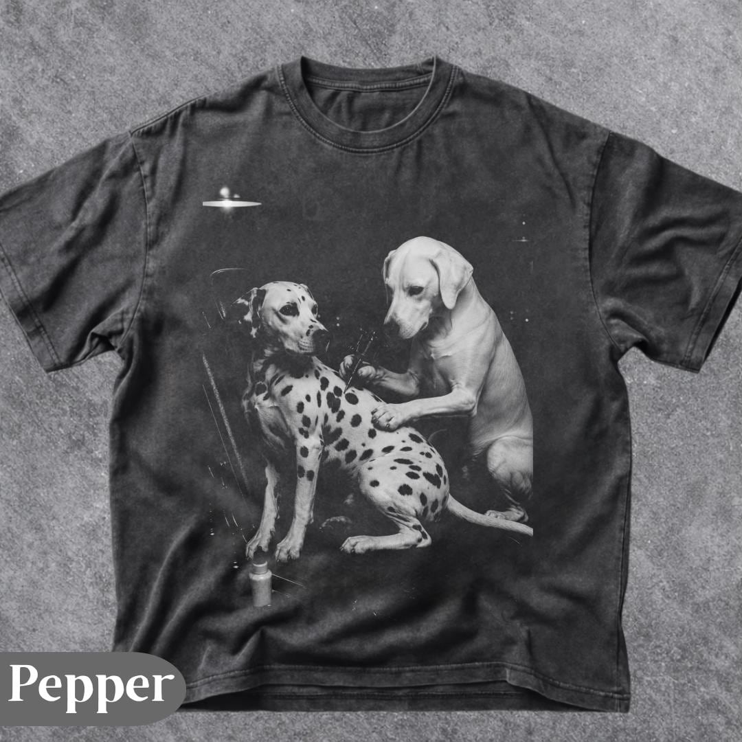 Retro Dalmatian Tattoo Artist Meme Dog Lover Vintage Canine Comfort Colors (1)