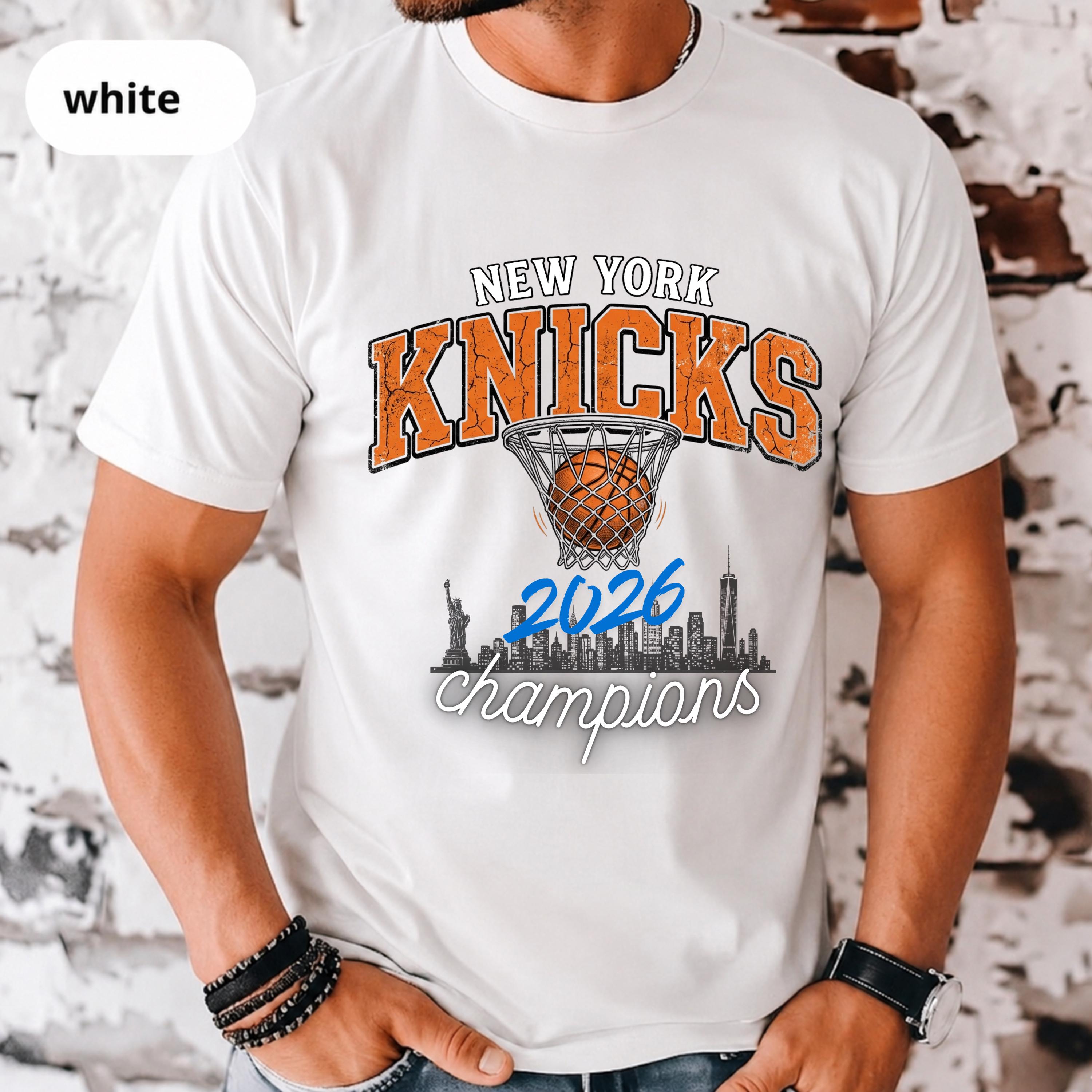 York Knicks Basketball Retro 2026 Champions Tee Nyc Skyline Streetwear Distressed Sporty Urban Fan (1)