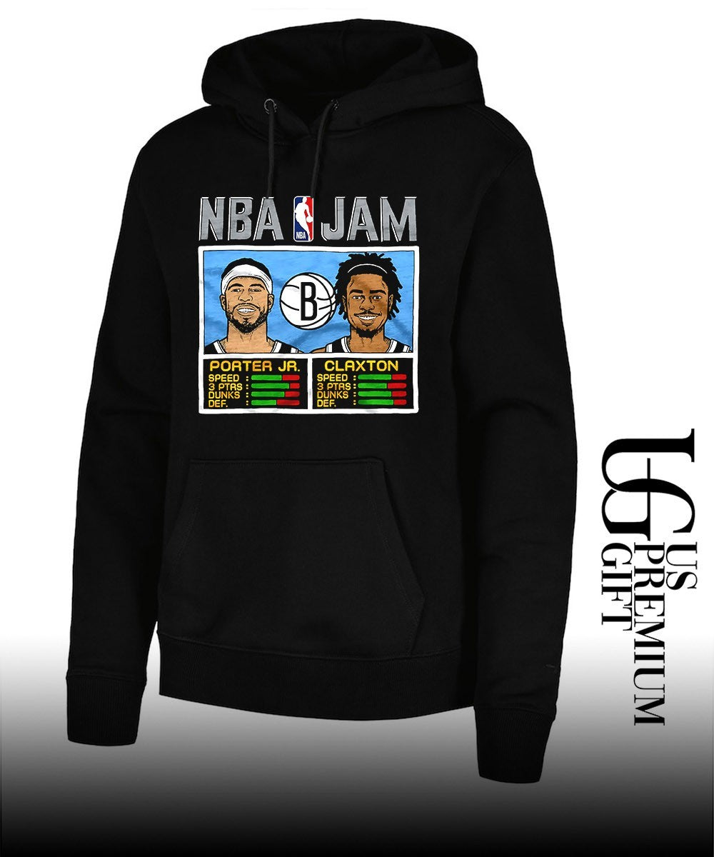 Michael Porter Jr. and Nic Claxton Brooklyn Nets 2026 NBA Jam shirt