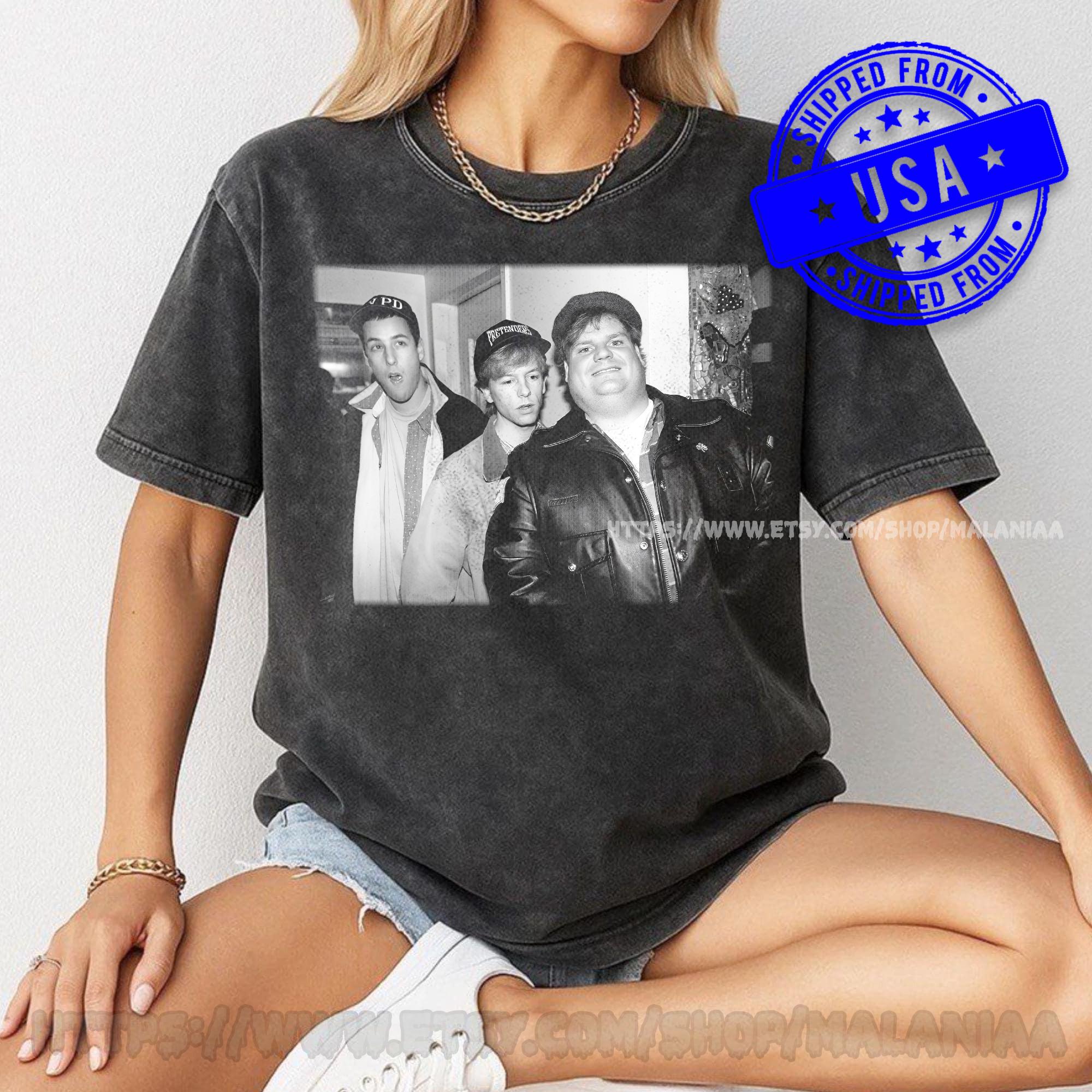 Adam Sandler Chris Farley David Spade 90s Saturday Night Live Vintage Comfort Colors Washed Tee Retro Comedy Legend (2)