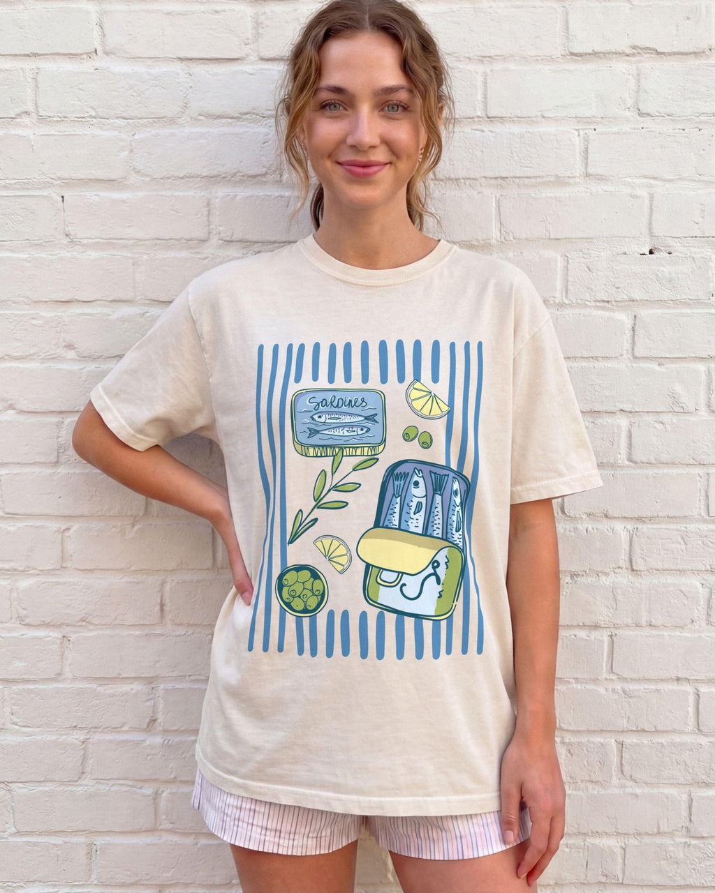 Sardines Tin Coastal Food Mediterranean Seafood Unisex T-shirt, Sweatshirt, Hoodie (2)