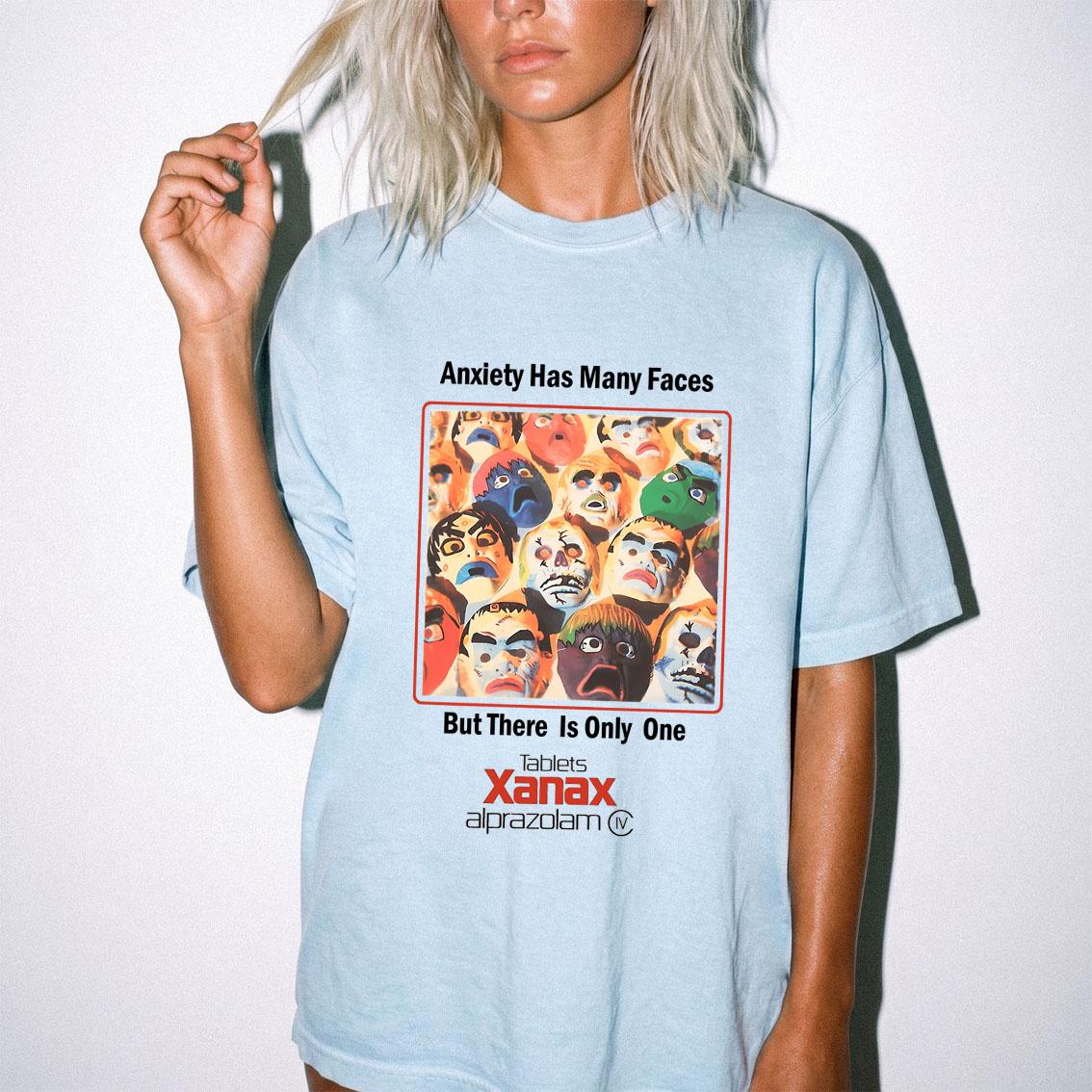 Xanax Anxiety Faces Comfort Colors Retro Heavyweight Tee Vintage Washed (2)