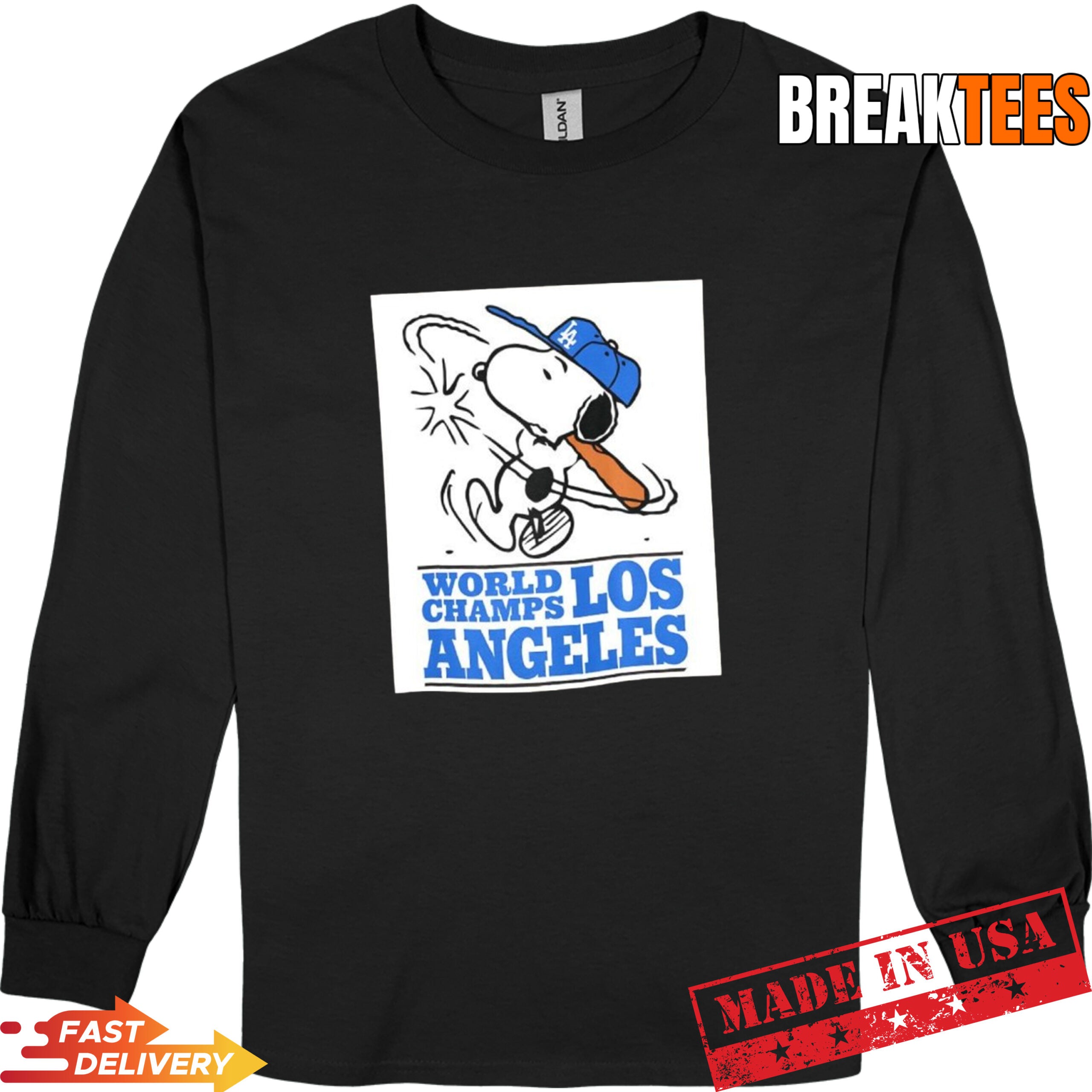 Snoopy X Los Angeles Dodgers MLB World Series Champions t-shirt