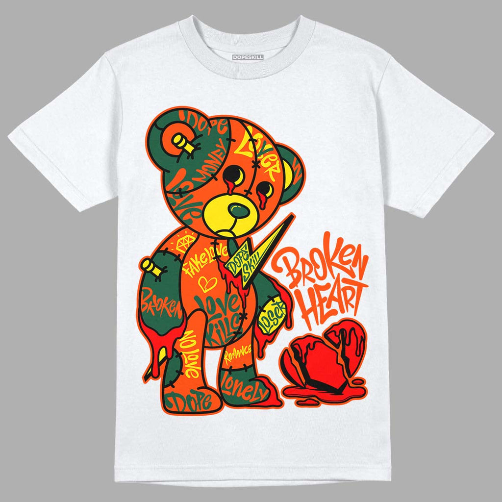 Dunk Low Team Dark Green Orange DopeSkill T-Shirt Broken Heart Graphic