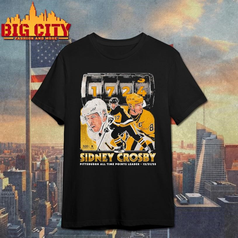 1724 Sidney Crosby Pittsburgh All Time Points Leader Shirt