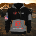 Dodge Challenger Personalized Name Grey & Black Quarter Zipper Hoodie