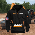Case Construction Equipment Personalized Quarter Zipper Unisex Hoodie
