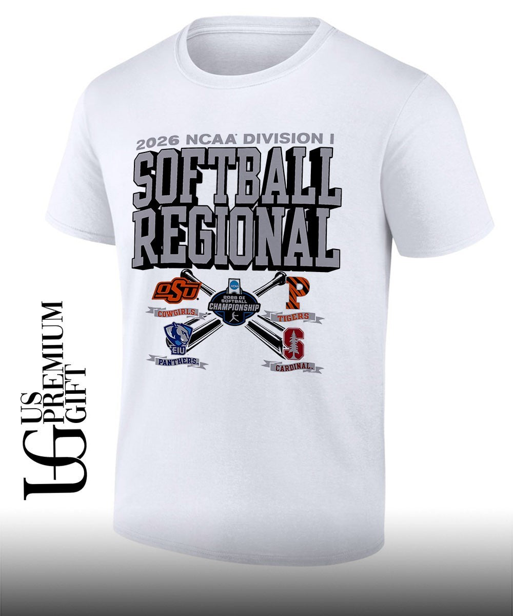 Oklahoma State University and Tigers and Panthers and Cardinal 2026 NCAA Division I Softball Regional logo shirt