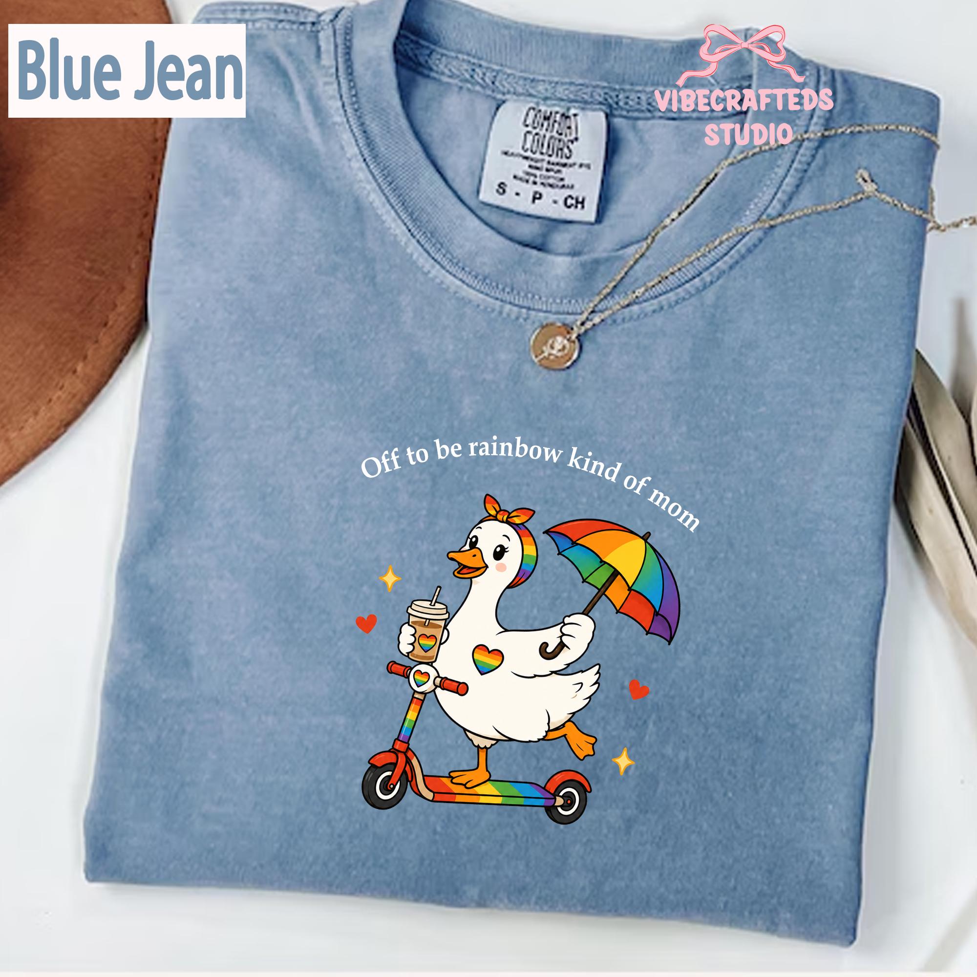 Off Rainbow Kind Mom Comfort Colors Lgbt Goose Mom Tee Rainbow Duck Pride Mom Retro Queer Mom (3)
