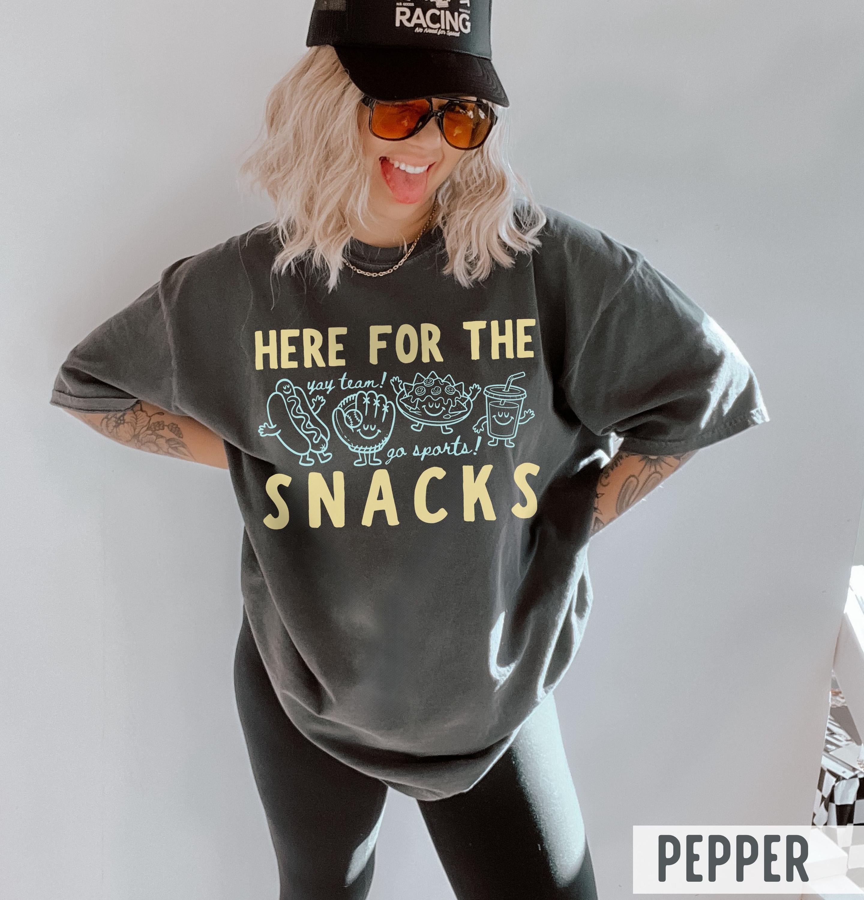 Comfort Colors Here Snacks Doodle Yay Team Go Sports Baseball Tee (3)