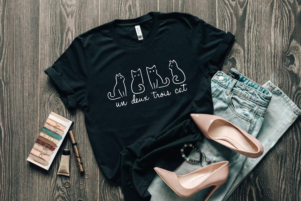 Un Deux Trois Ca Cat Lovers Cat Tee Cat Tee Ca Cat Dad Ca Cat Mom Ca (3)
