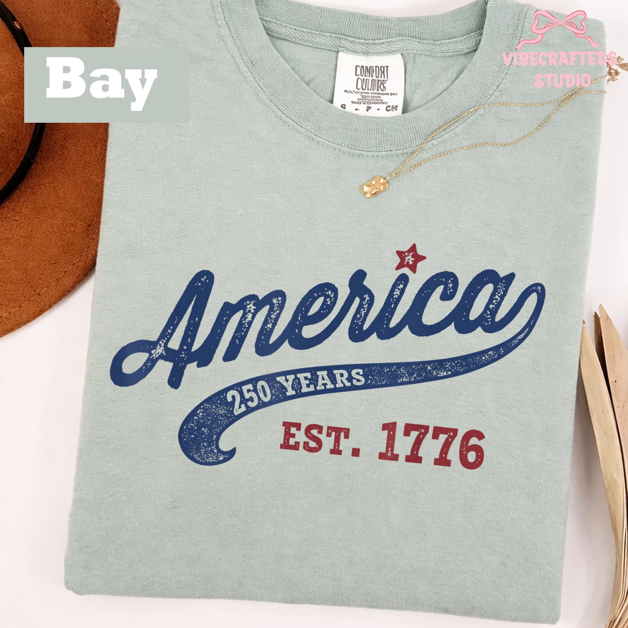 America 250 Years Est 1776 Comfort Colors Vintage Patriotic America Tee Retro Fourth July Usa Americana Independence Day (3)