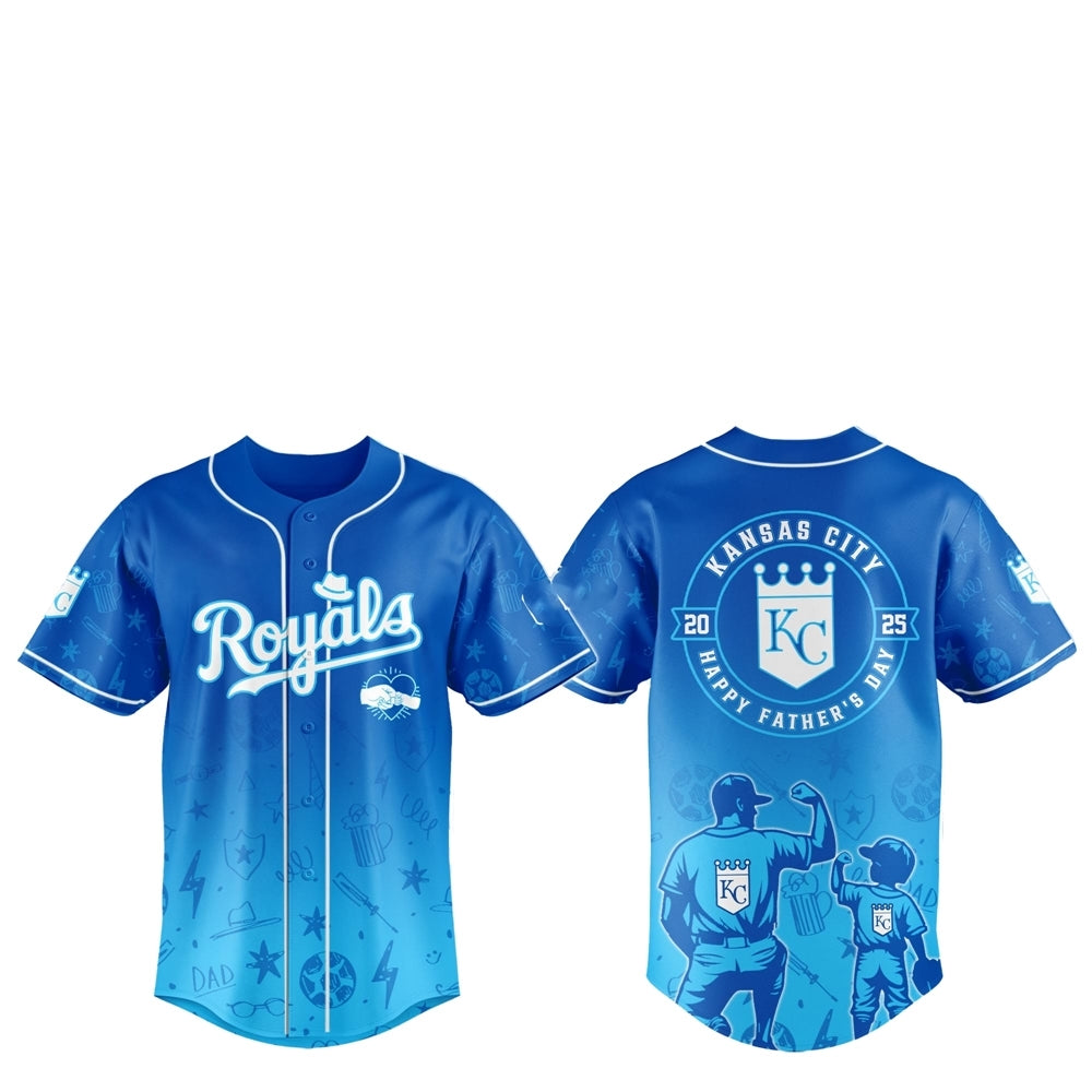 2025 KC Royals Happy Father Day Baseball Jersey Combo - Grishko.com