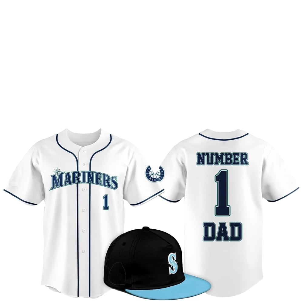 2025 Seattle Mariners Father Day Number 1 Dad Baseball Jersey - Grishko.com