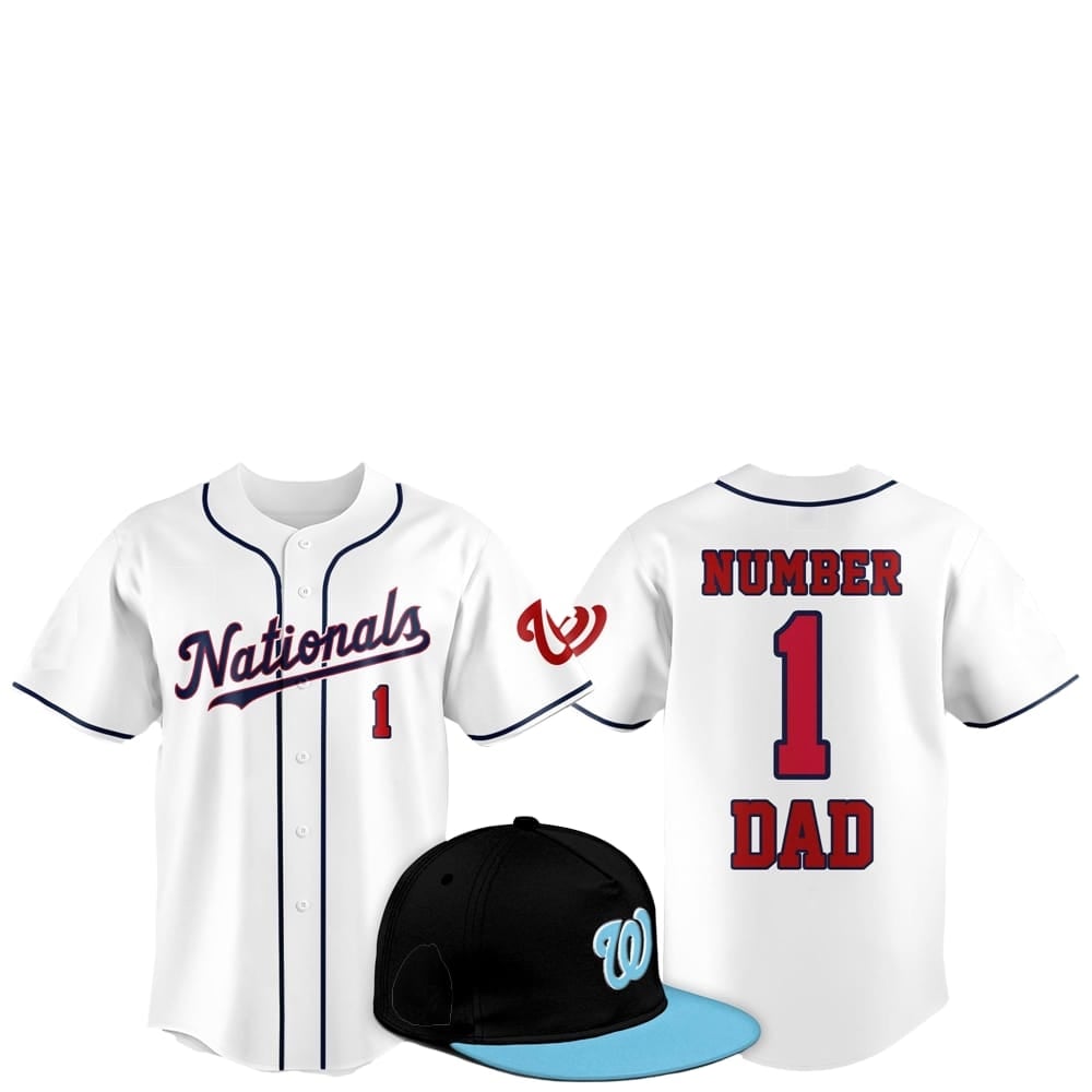 2025 Washington Nationals Father Day Number 1 Dad Baseball Jersey - Grishko.com