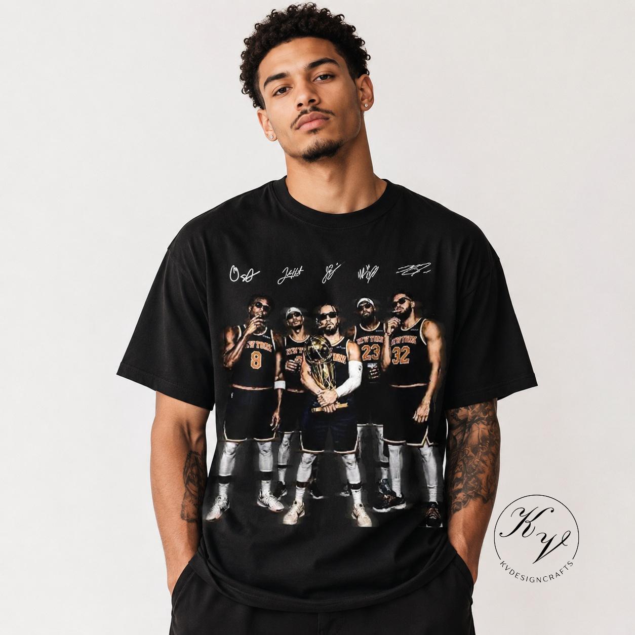 York Knix Champions 2026 Gildan 5100 Black Basketball Tee Knix Fan Nba Finals (4)