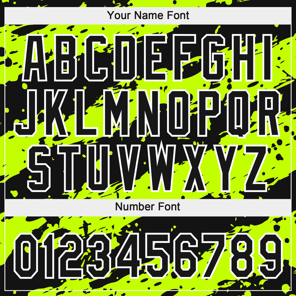 Custom Neon Green Black-White 3D Pattern Design Authentic Baseball Jersey