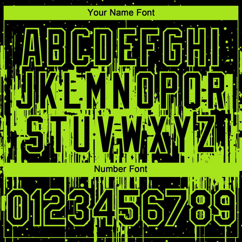 Custom Black Neon Green Dripping Splatter Paint Authentic Baseball Jersey
