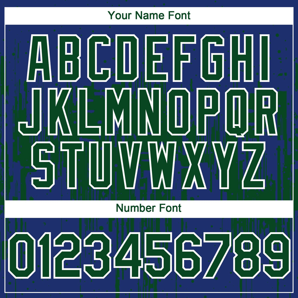 Custom Royal Green-White Dripping Splatter Paint Authentic Baseball Jersey