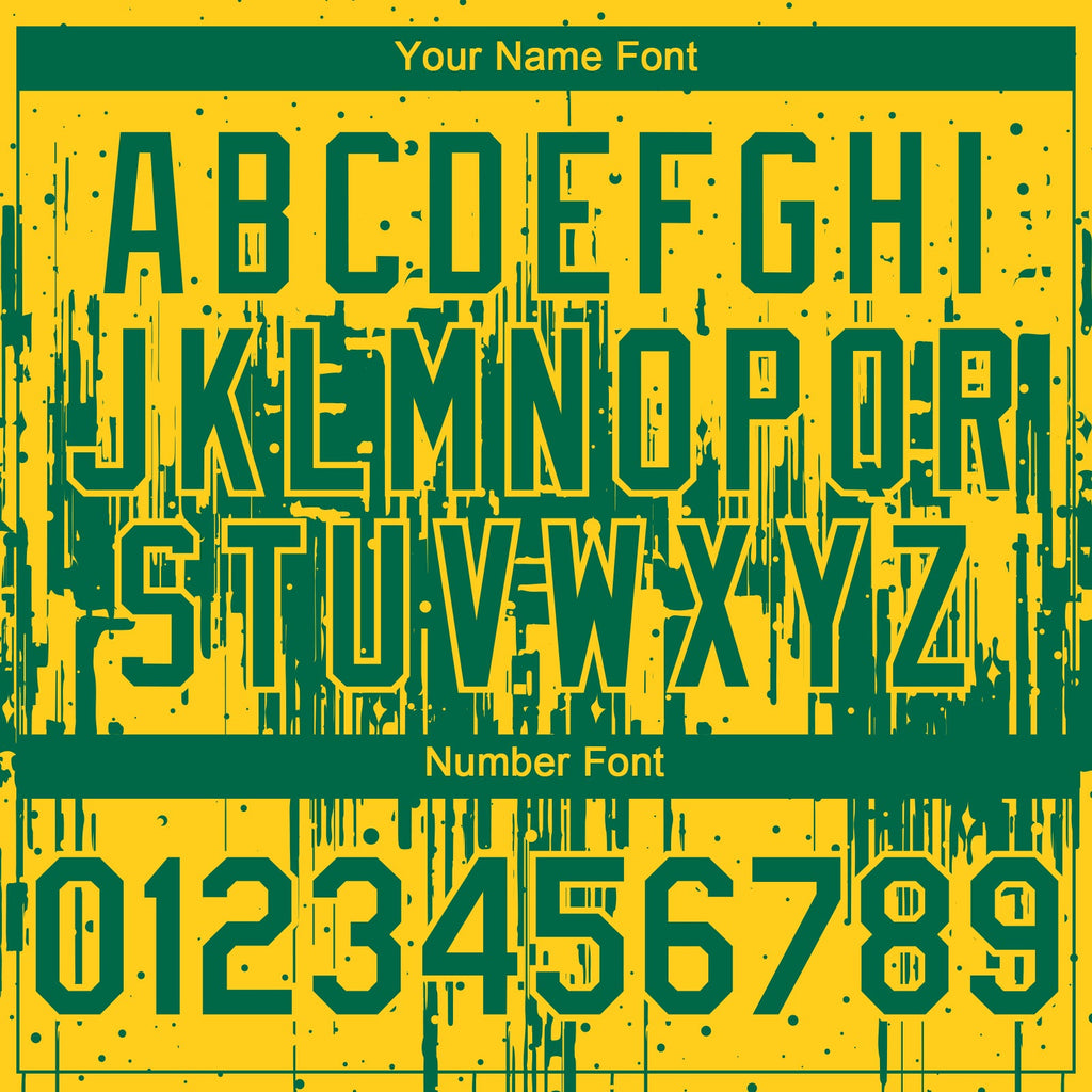 Custom Yellow Kelly Green Dripping Splatter Paint Authentic Baseball Jersey