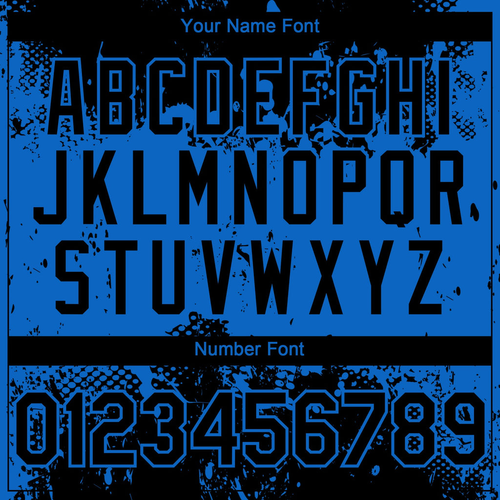 Custom Black Blue Abstract Splatter Grunge Paint Authentic Baseball Jersey
