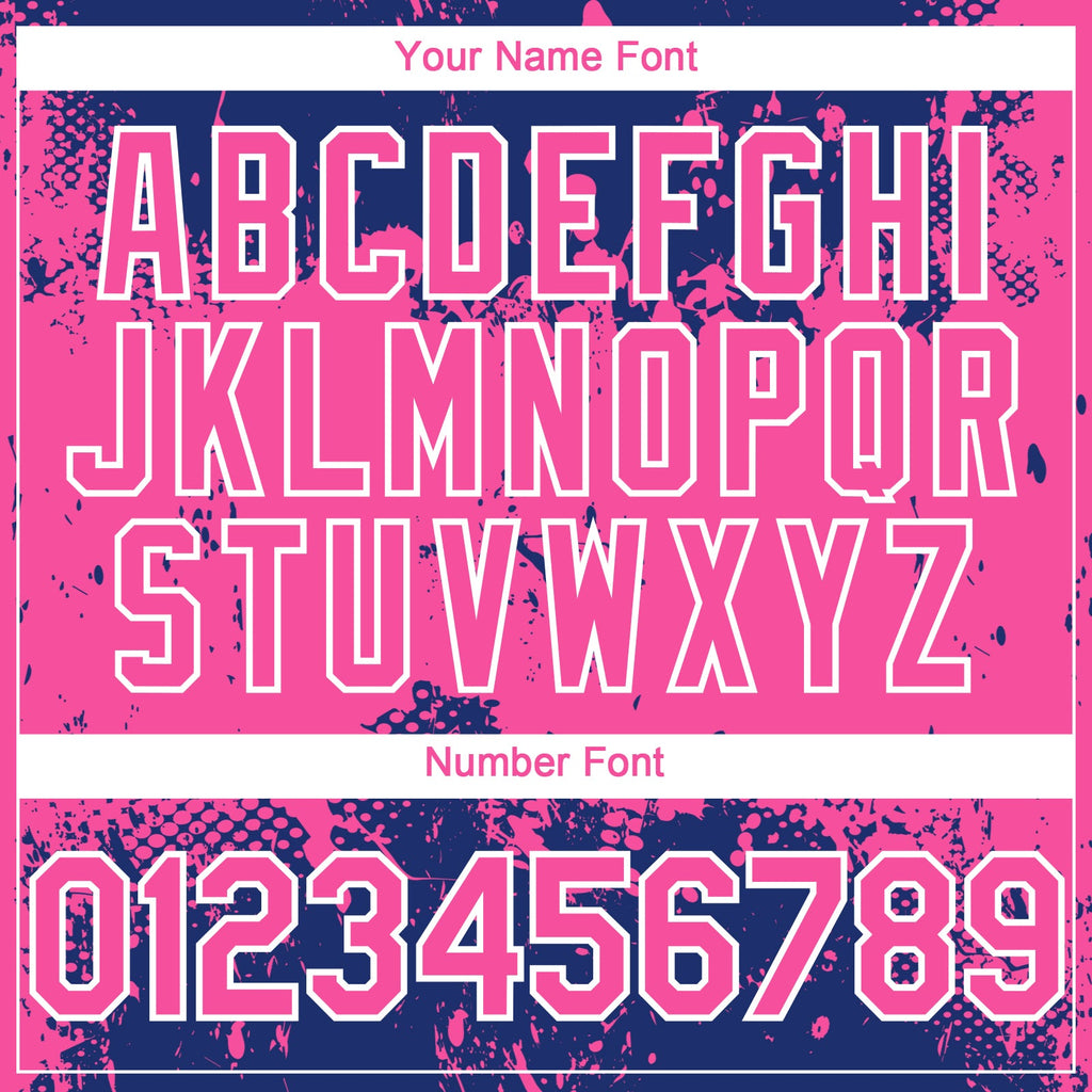 Custom Royal Pink-White Abstract Splatter Grunge Paint Authentic Baseball Jersey