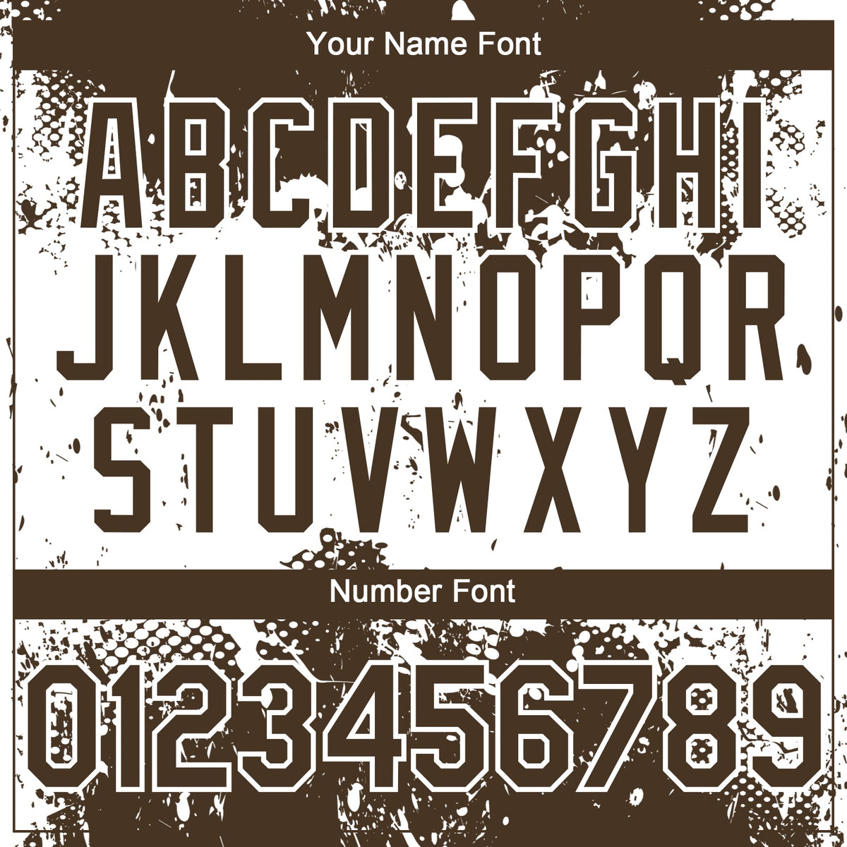 Custom Brown White Abstract Splatter Grunge Paint Authentic Baseball Jersey
