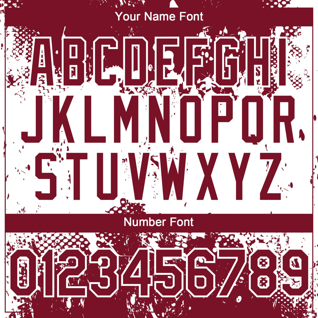 Custom Crimson White Abstract Splatter Grunge Paint Authentic Baseball Jersey