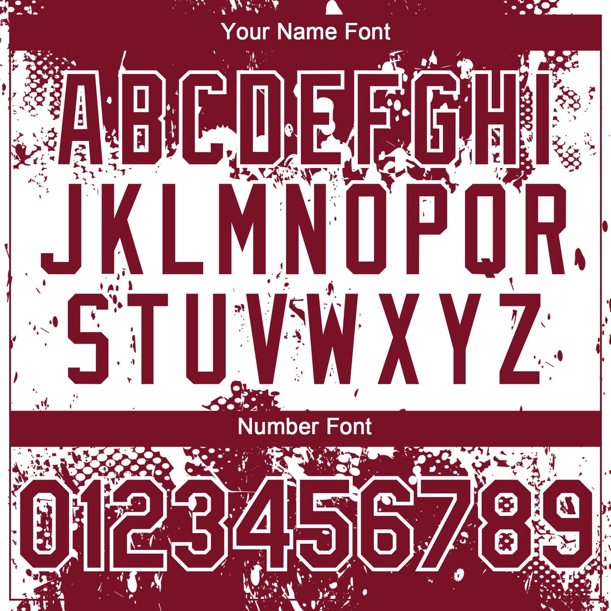 Custom Crimson White Abstract Splatter Grunge Paint Authentic Baseball Jersey