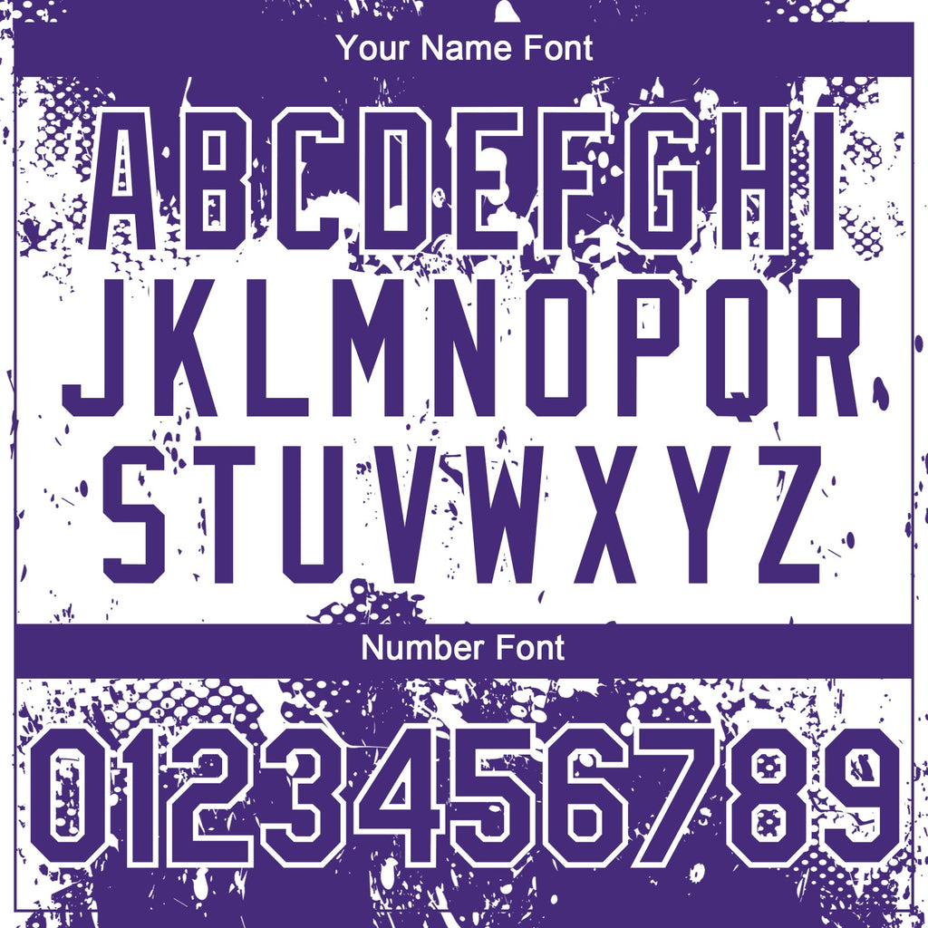 Custom Purple White Abstract Splatter Grunge Paint Authentic Baseball Jersey