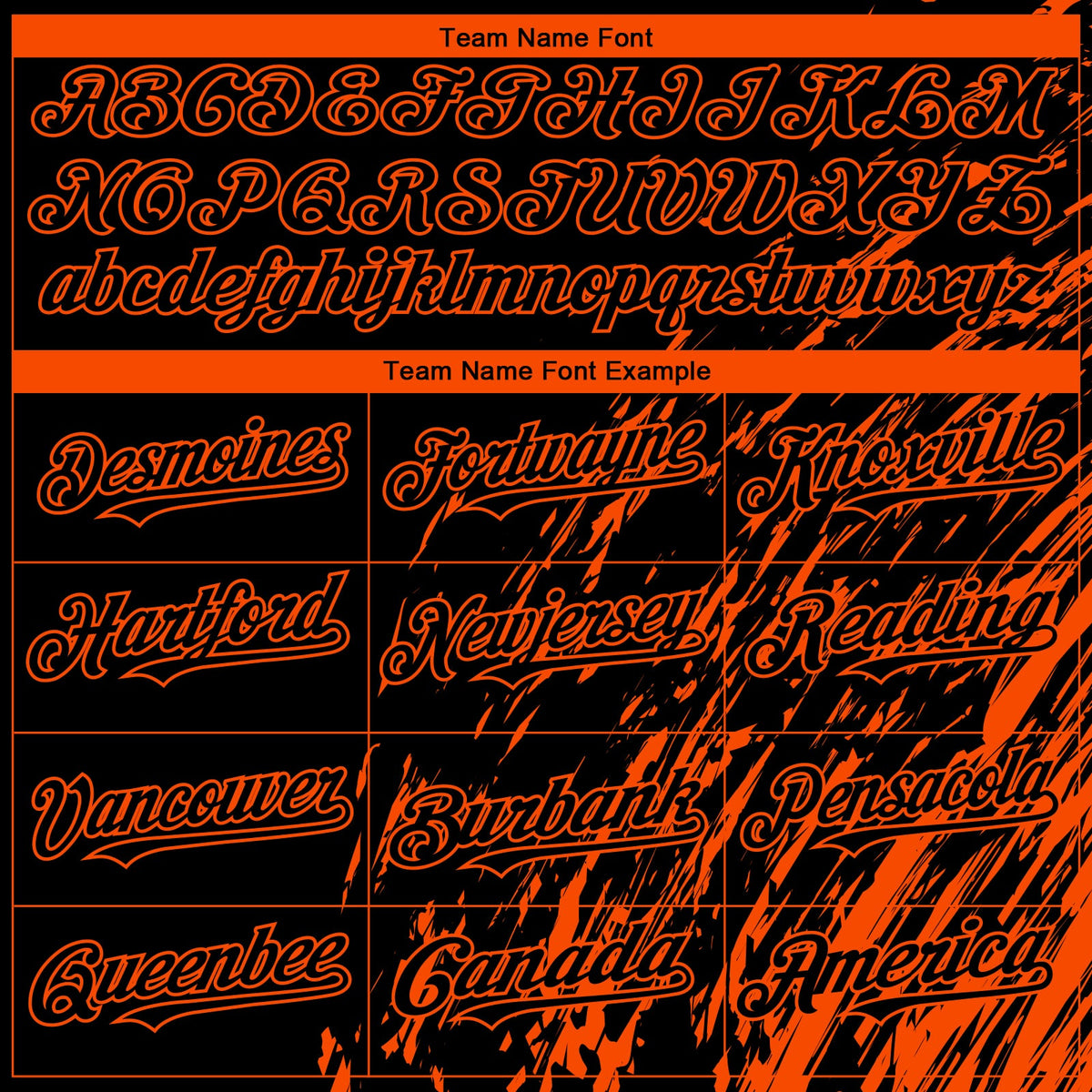 Custom Black Orange Paint Stroke Grunge Streak Authentic Baseball Jersey