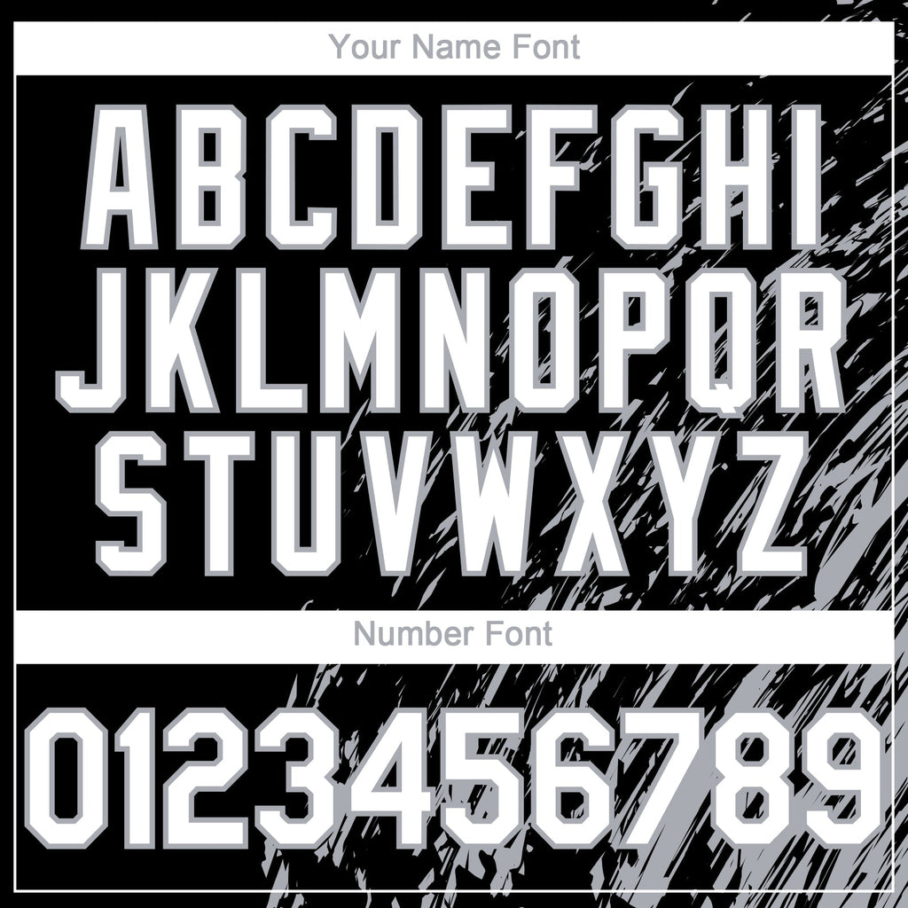 Custom Black White-Gray Paint Stroke Grunge Streak Authentic Baseball Jersey