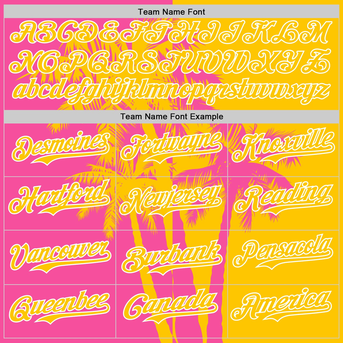 Custom Yellow Pink-White Hawaii Palm Trees Tropical Coconut Authentic Baseball Jersey