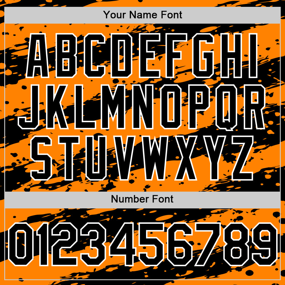 Custom Bay Orange Black-White Paint Splash Stripe Authentic Baseball Jersey