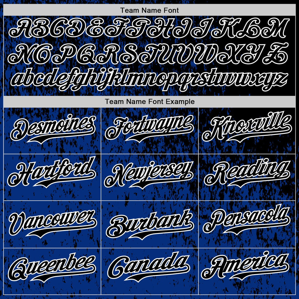 Custom Black Royal-White Abstract Fragment Splatter Authentic Baseball Jersey
