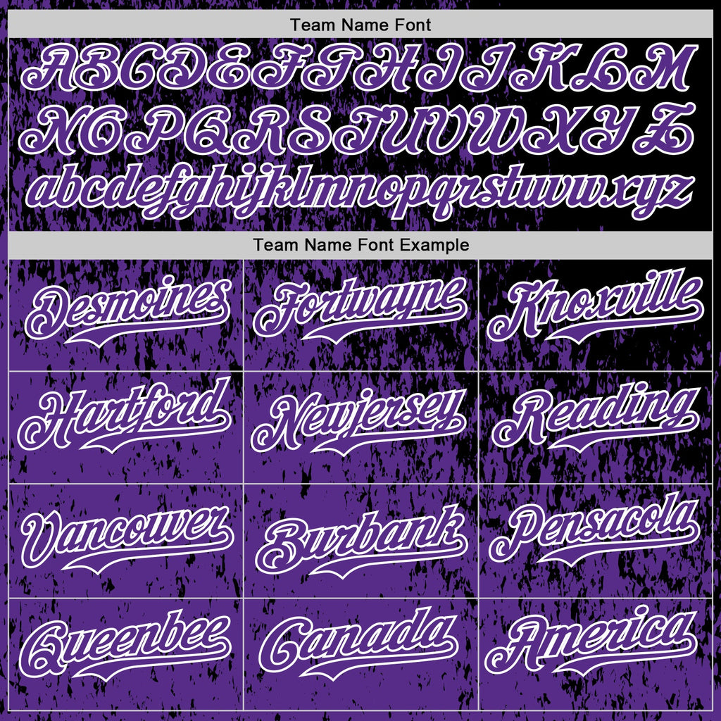 Custom Black Purple-White Abstract Fragment Splatter Authentic Baseball Jersey