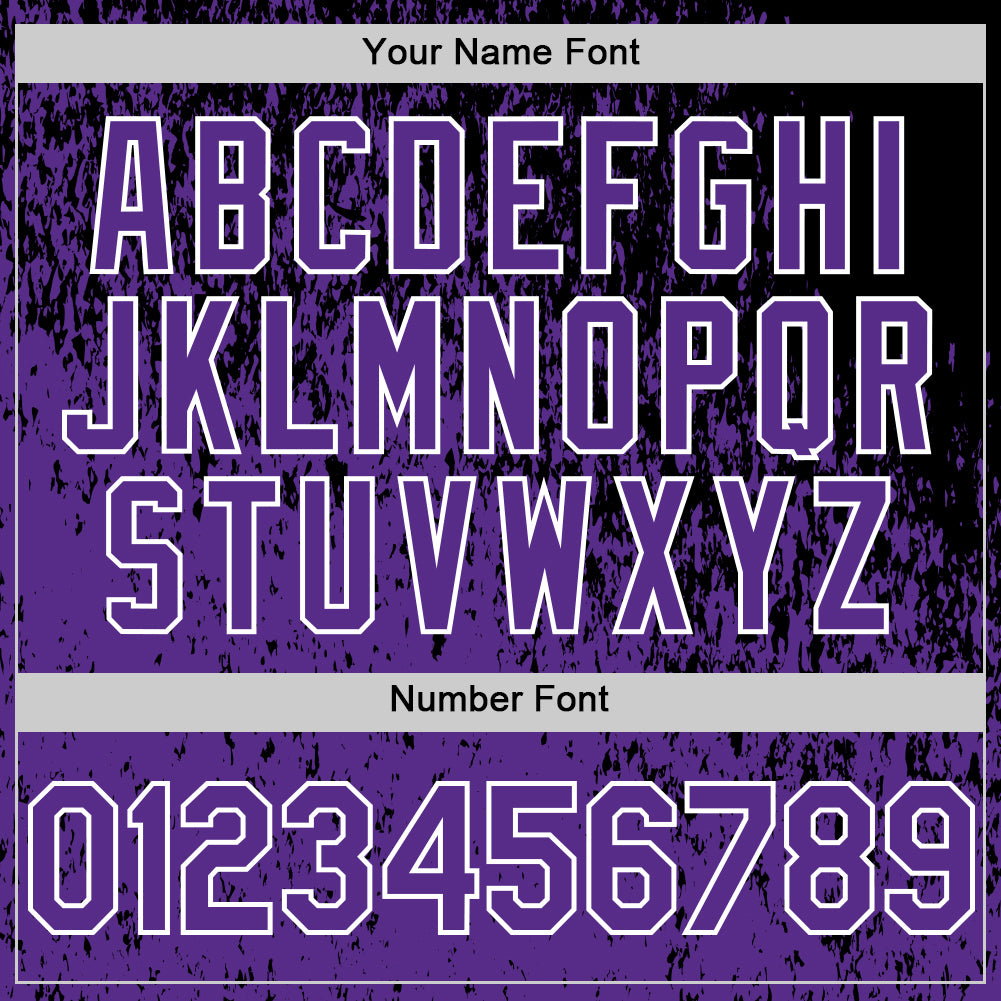 Custom Black Purple-White Abstract Fragment Splatter Authentic Baseball Jersey