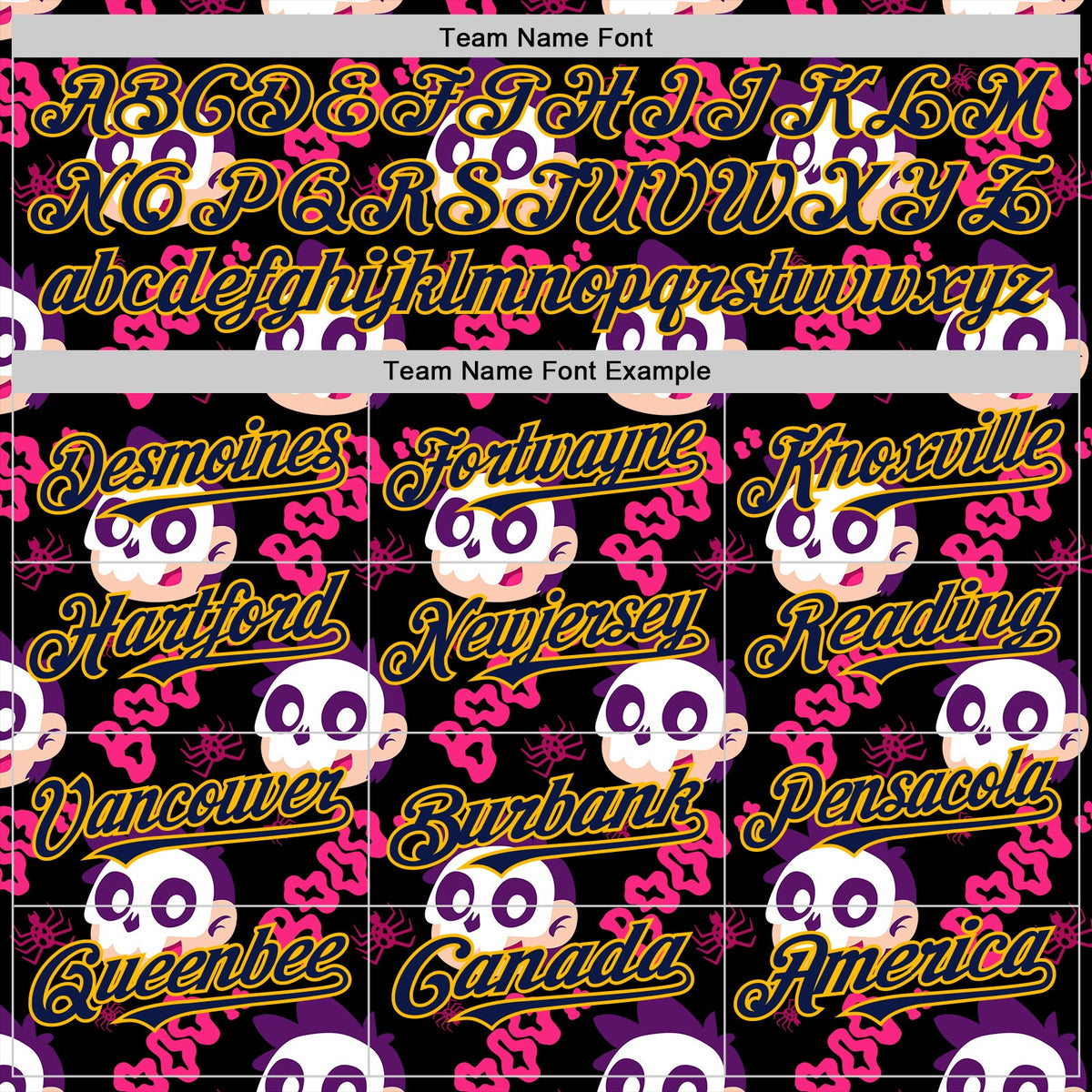 Custom Black Navy Hot Pink-Gold Sugar Skull Day of the Dead Mexican Folk Art Authentic Baseball Jersey