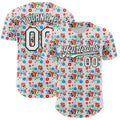 Custom White Black Sugar Skull Day of the Dead Mexican Folk Art Authentic Baseball Jersey