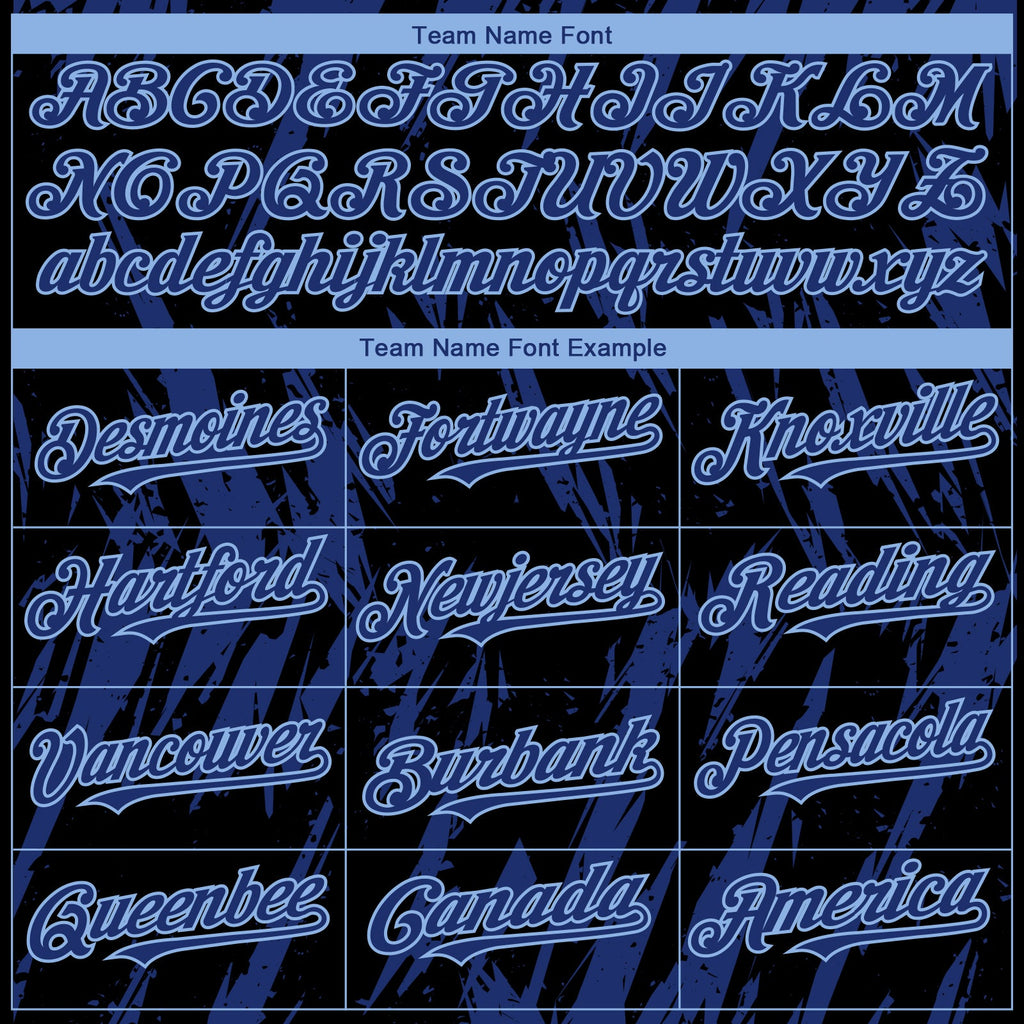 Custom Black Royal-Light Blue Splatter Torn Sharp Brush Stroke Authentic Baseball Jersey