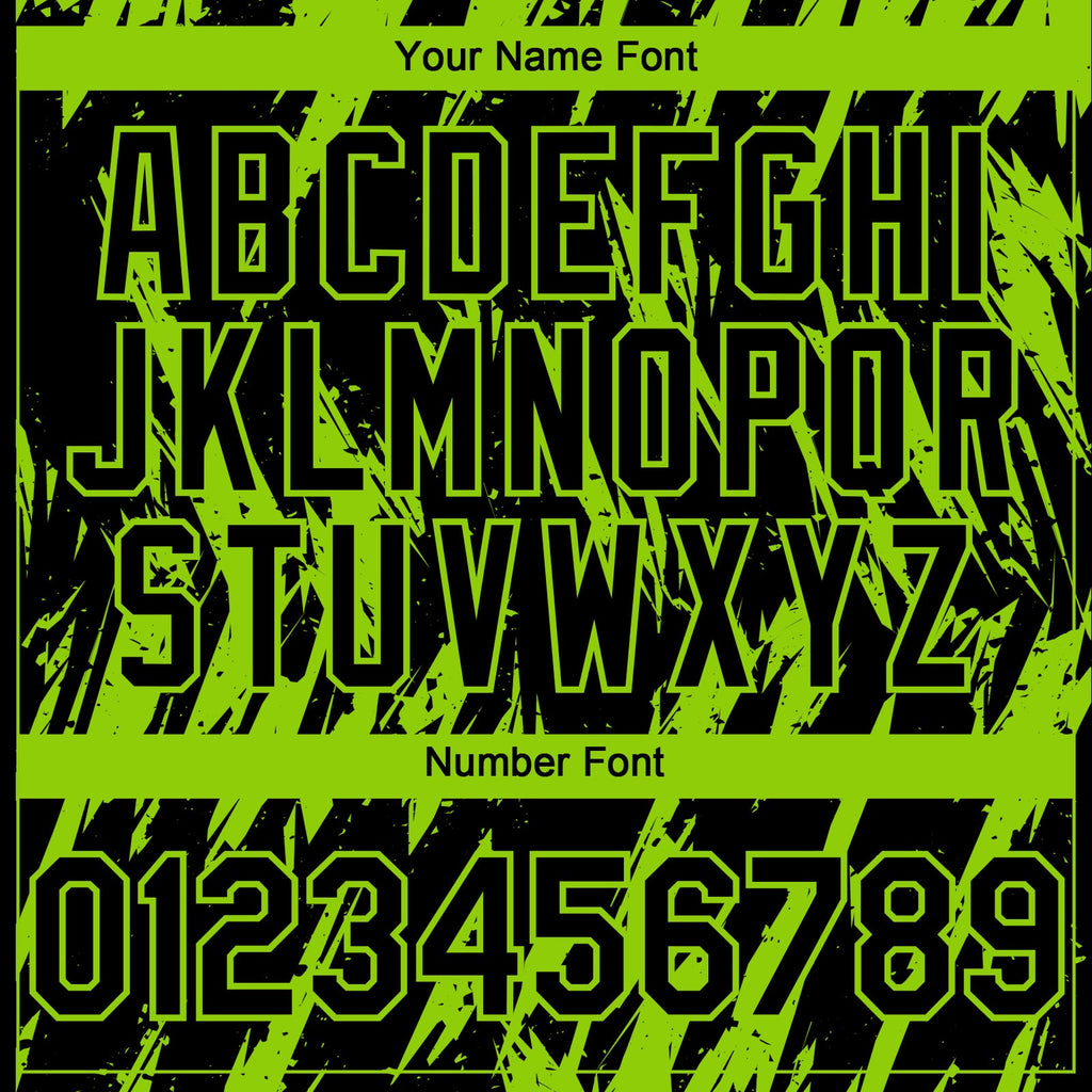 Custom Black Neon Green Splatter Torn Sharp Brush Stroke Authentic Baseball Jersey