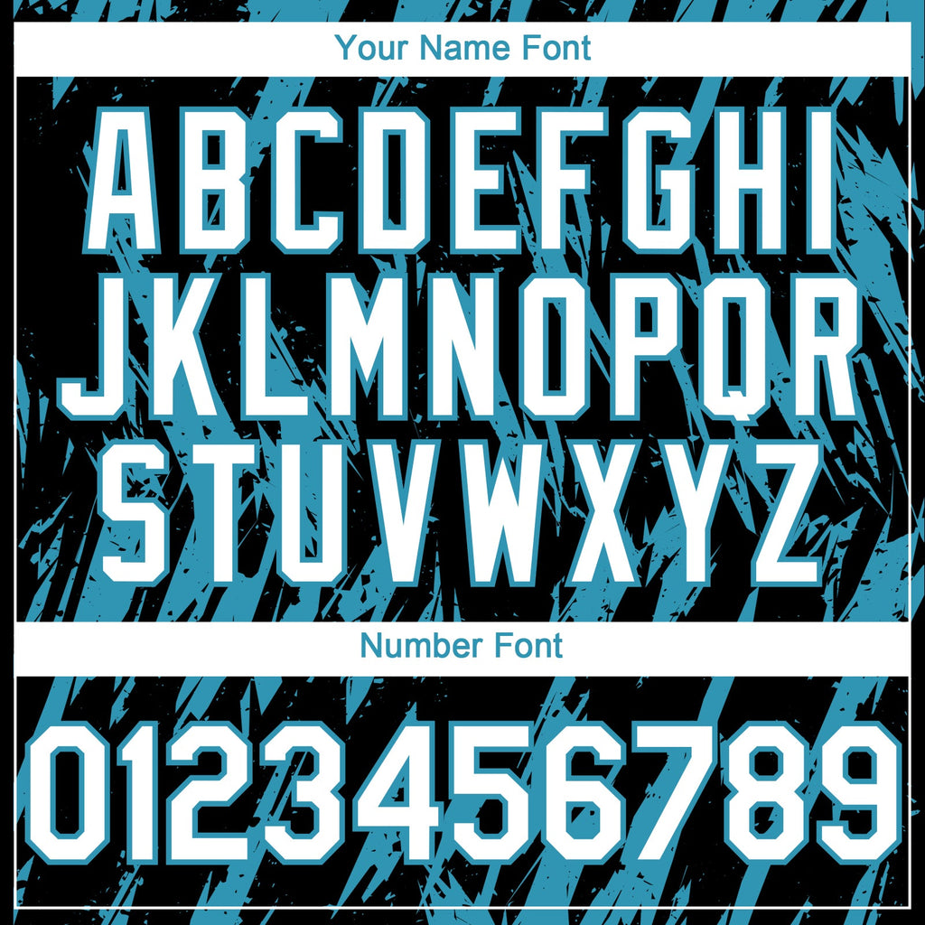 Custom Black White-Panther Blue Splatter Torn Sharp Brush Stroke Authentic Baseball Jersey