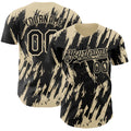 Custom Black Cream Splatter Torn Sharp Brush Stroke Authentic Baseball Jersey