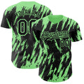 Custom Black Pea Green Splatter Torn Sharp Brush Stroke Authentic Baseball Jersey