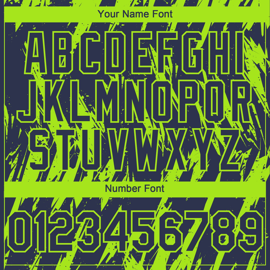 Custom Navy Neon Green Splatter Torn Sharp Brush Stroke Authentic Baseball Jersey