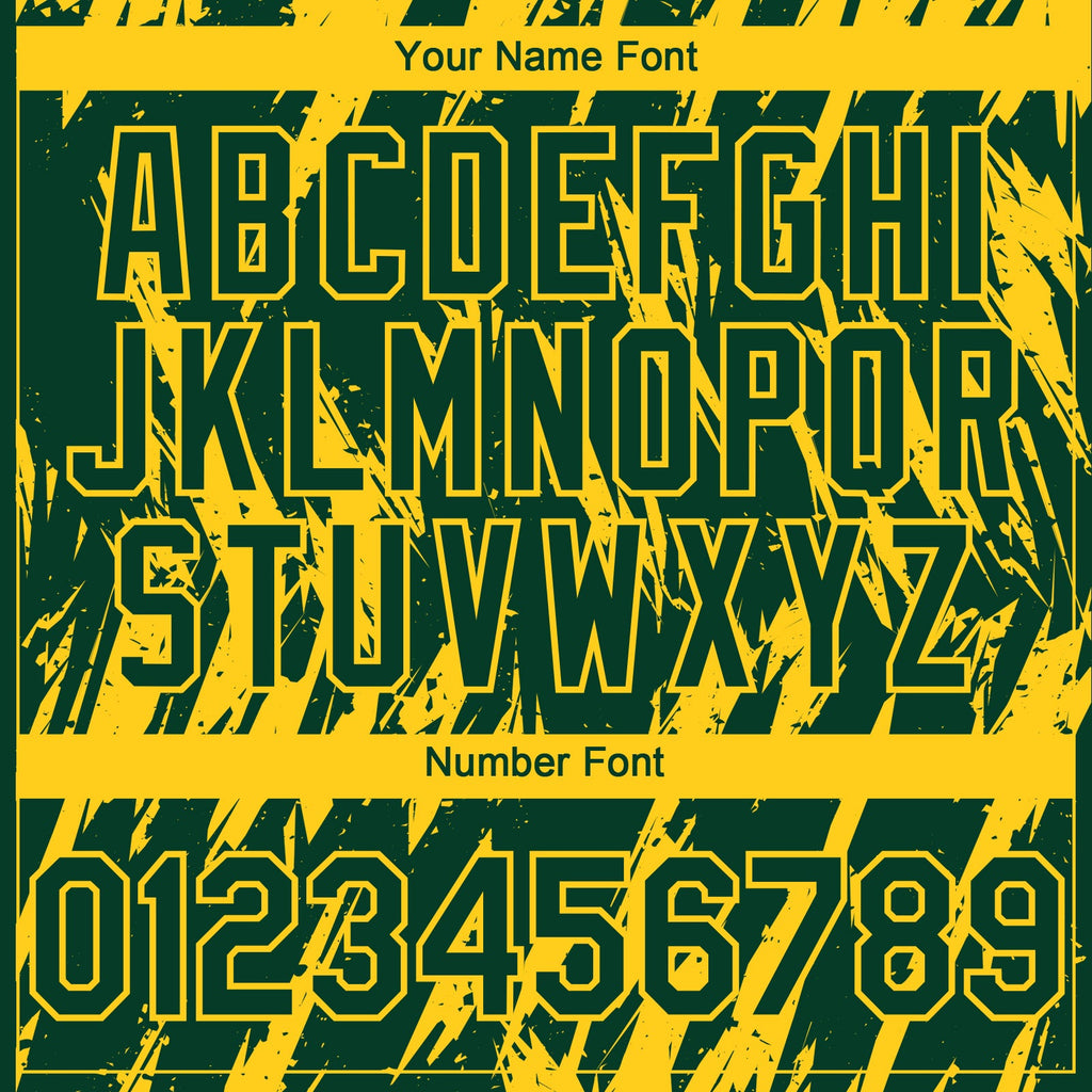Custom Green Yellow Splatter Torn Sharp Brush Stroke Authentic Baseball Jersey
