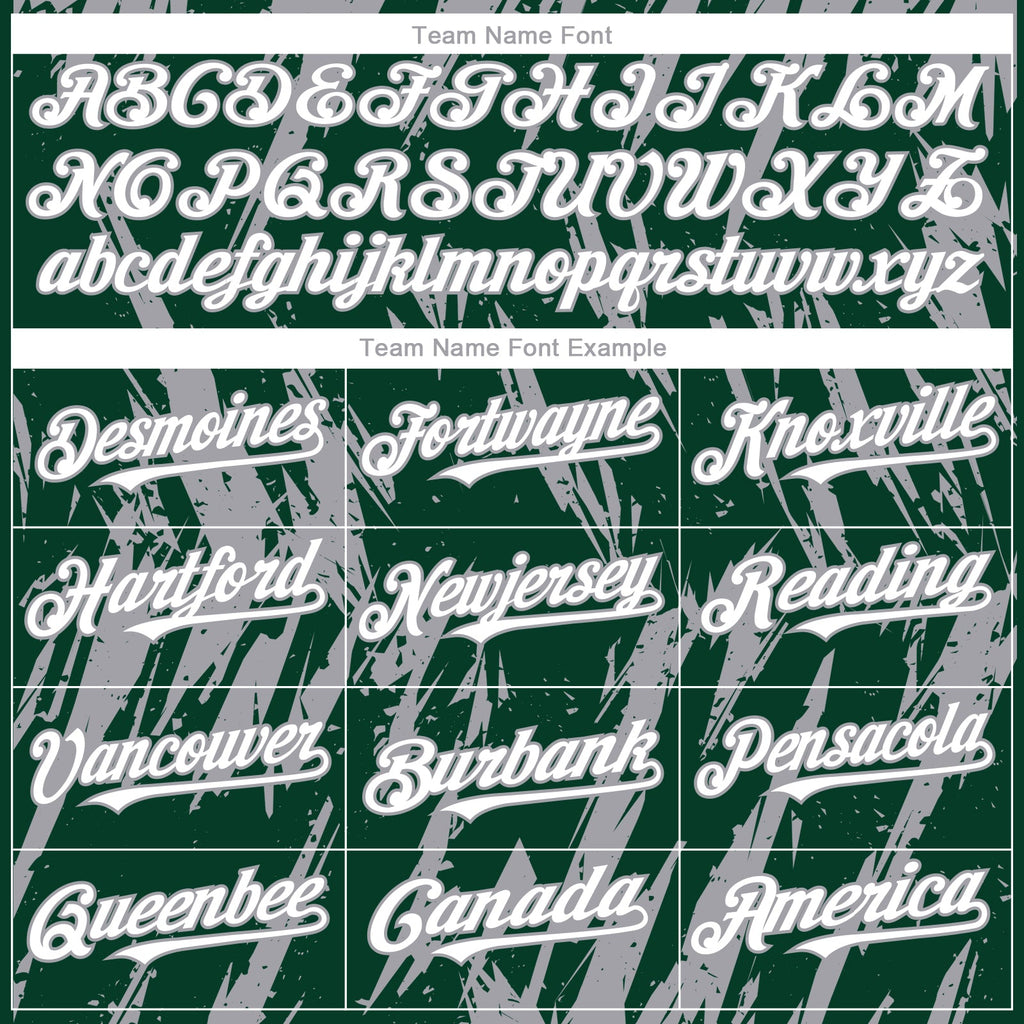Custom Green White-Gray Splatter Torn Sharp Brush Stroke Authentic Baseball Jersey