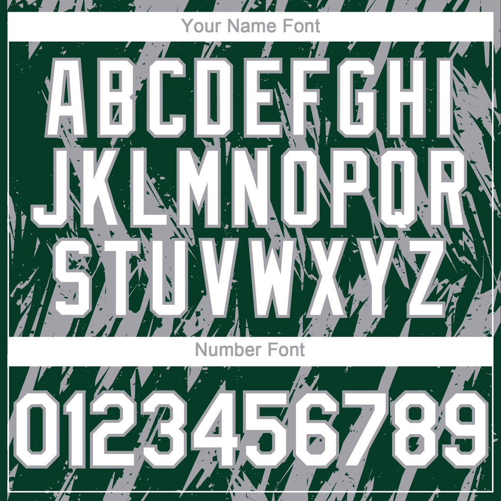 Custom Green White-Gray Splatter Torn Sharp Brush Stroke Authentic Baseball Jersey