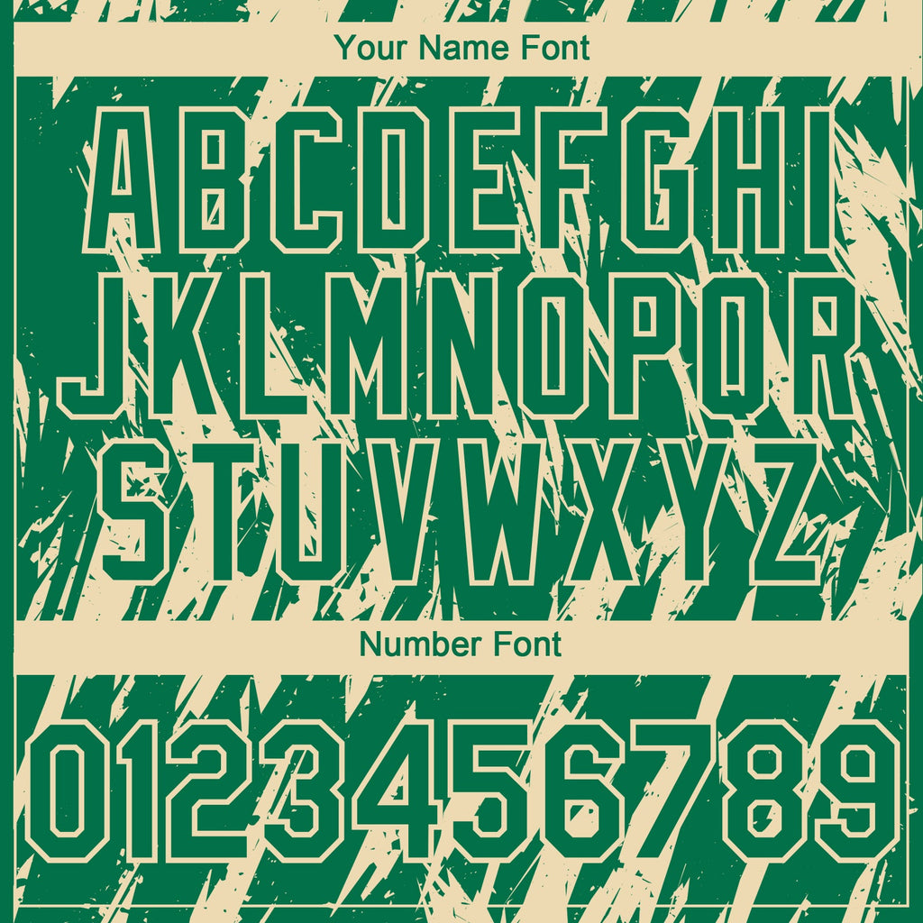 Custom Kelly Green Cream Splatter Torn Sharp Brush Stroke Authentic Baseball Jersey